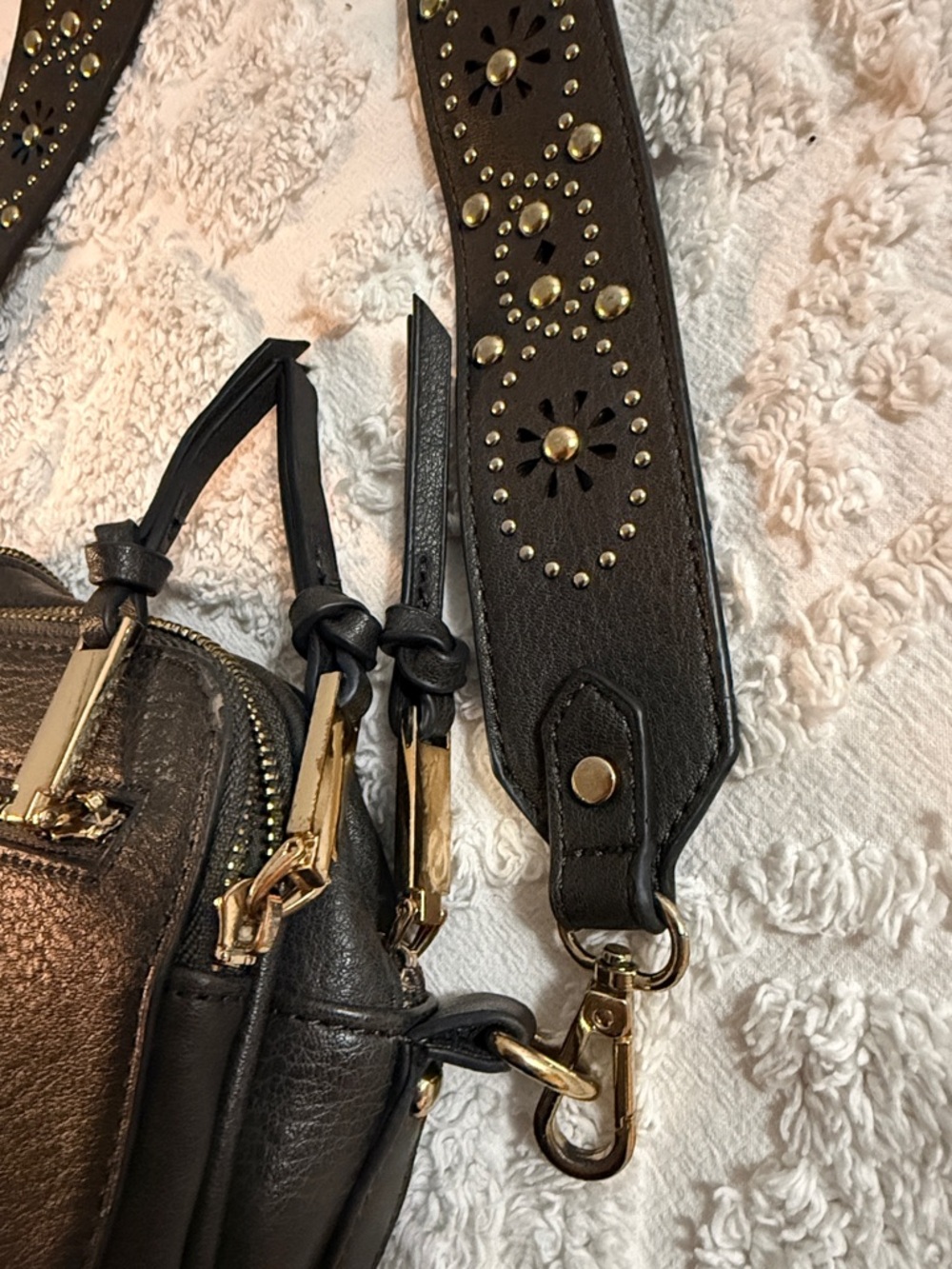 Free People - Black Crossbody Bag with Studded removable Strap - Picture 7 of 7
